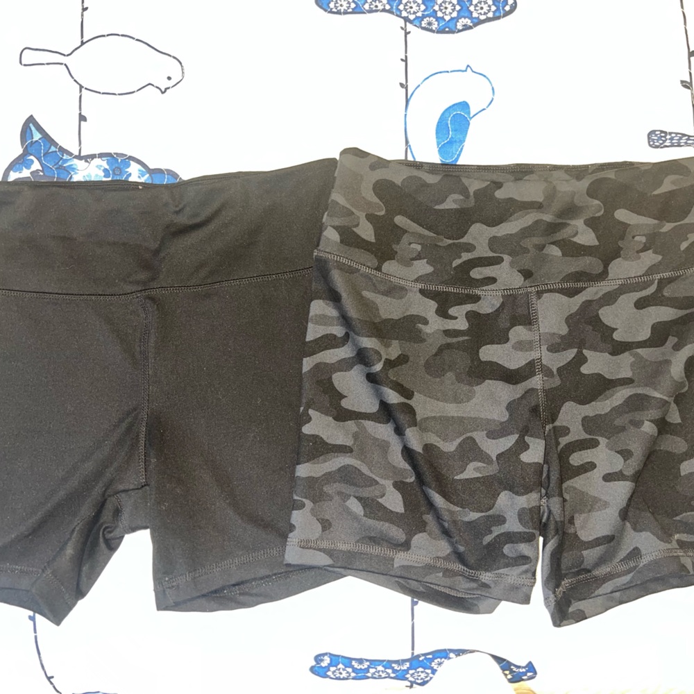 Jockey Black and Gray Camouflage Biker Shorts